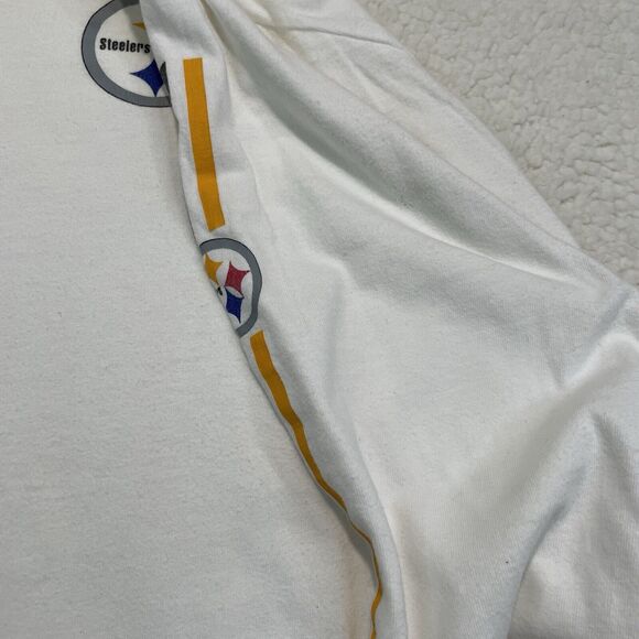 Vintage Champion NFL Pittsburgh Steelers White Long Sleeve Shirt Mens Medium - Picture 5 of 9